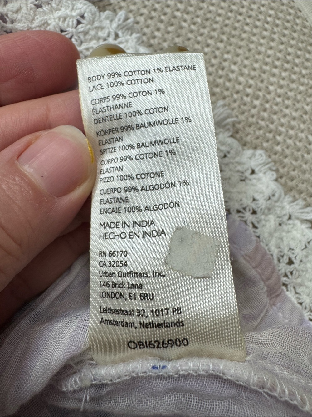 Light Purple Plaid Crochet Trim Button-Up Top - Picture 14 of 14